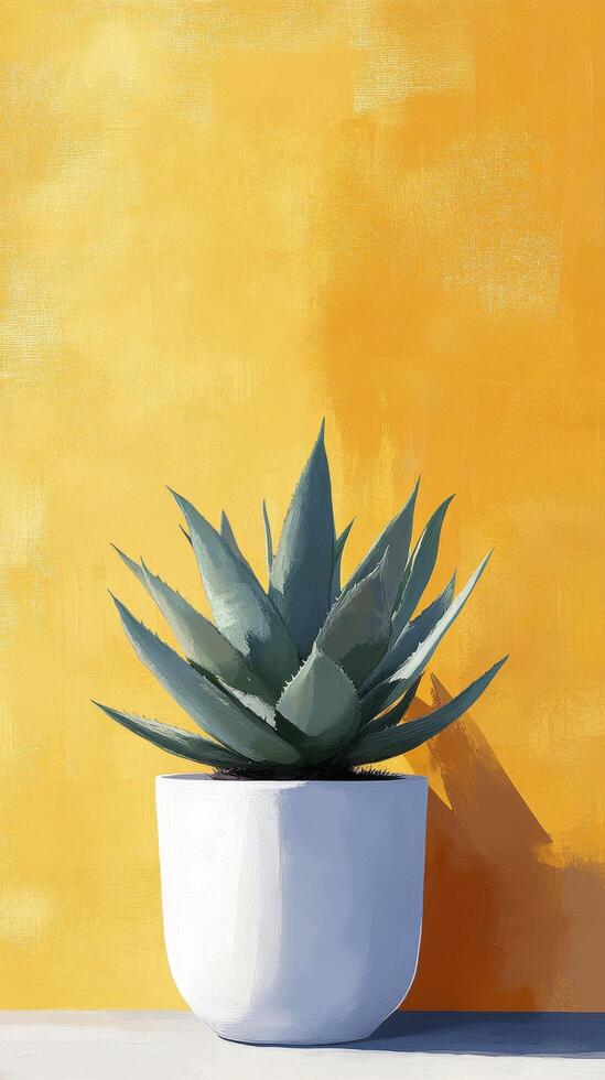 A plant in a pot on a table photo