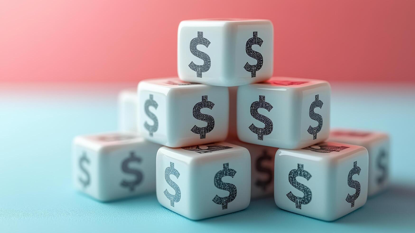 Dice cubes with dollar signs on them photo