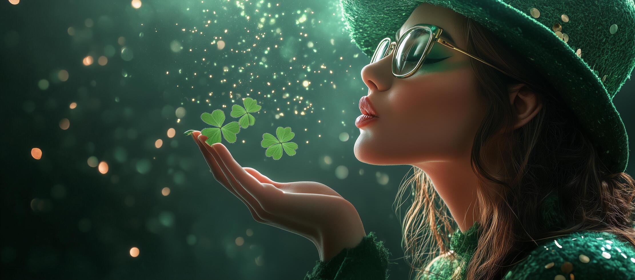 Celebrating with luck and charm at a festive green-themed event in spring photo