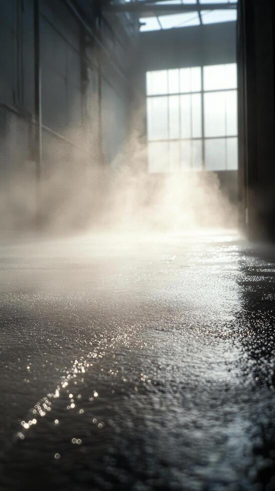 Steam coming out of a large industrial building photo