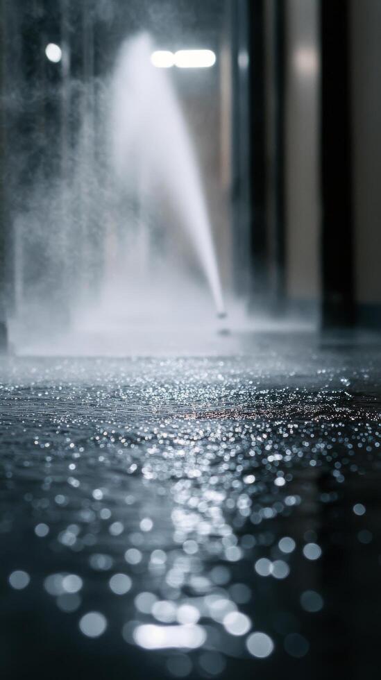 A water spray is coming out of a door photo