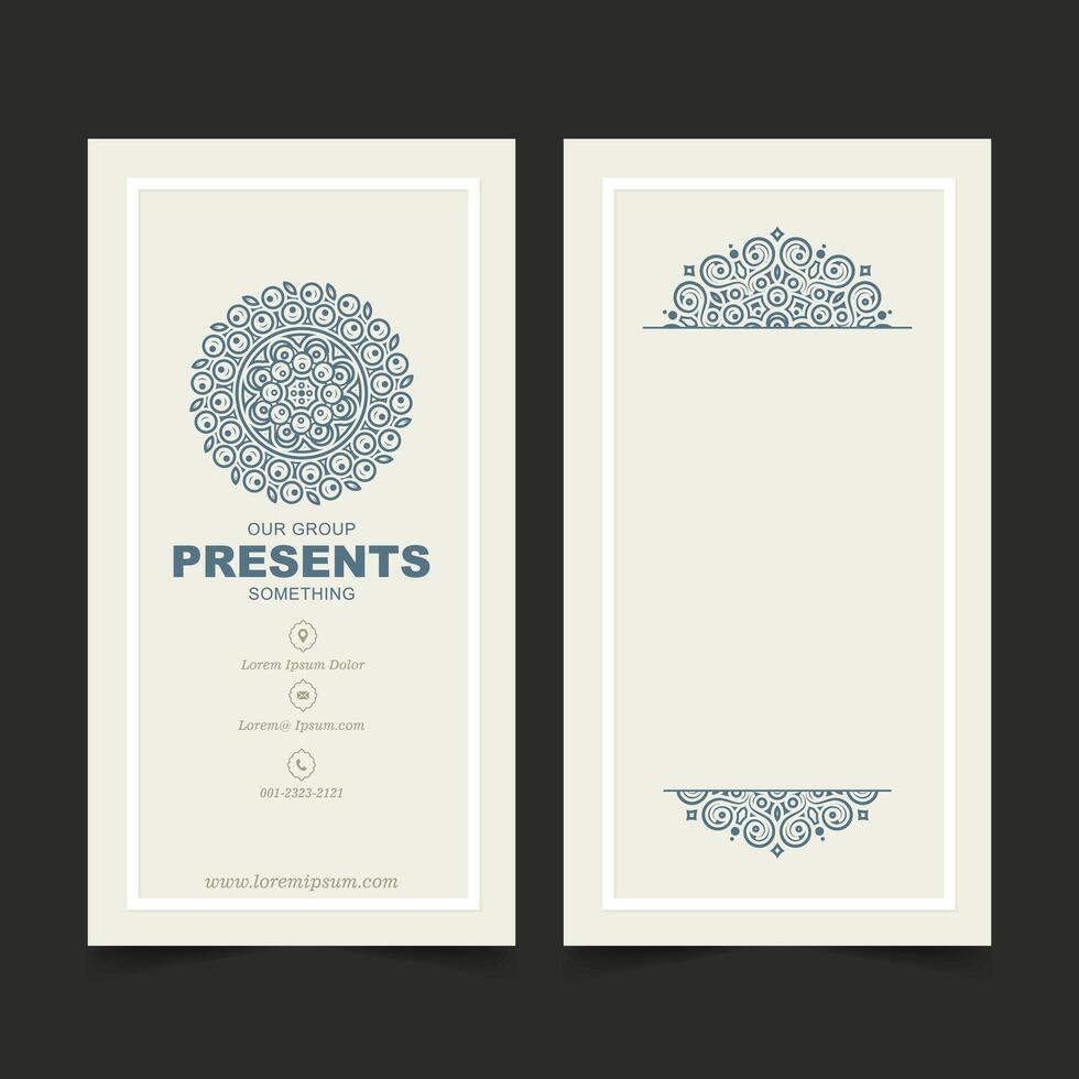 mandala ornament pattern business card design vector