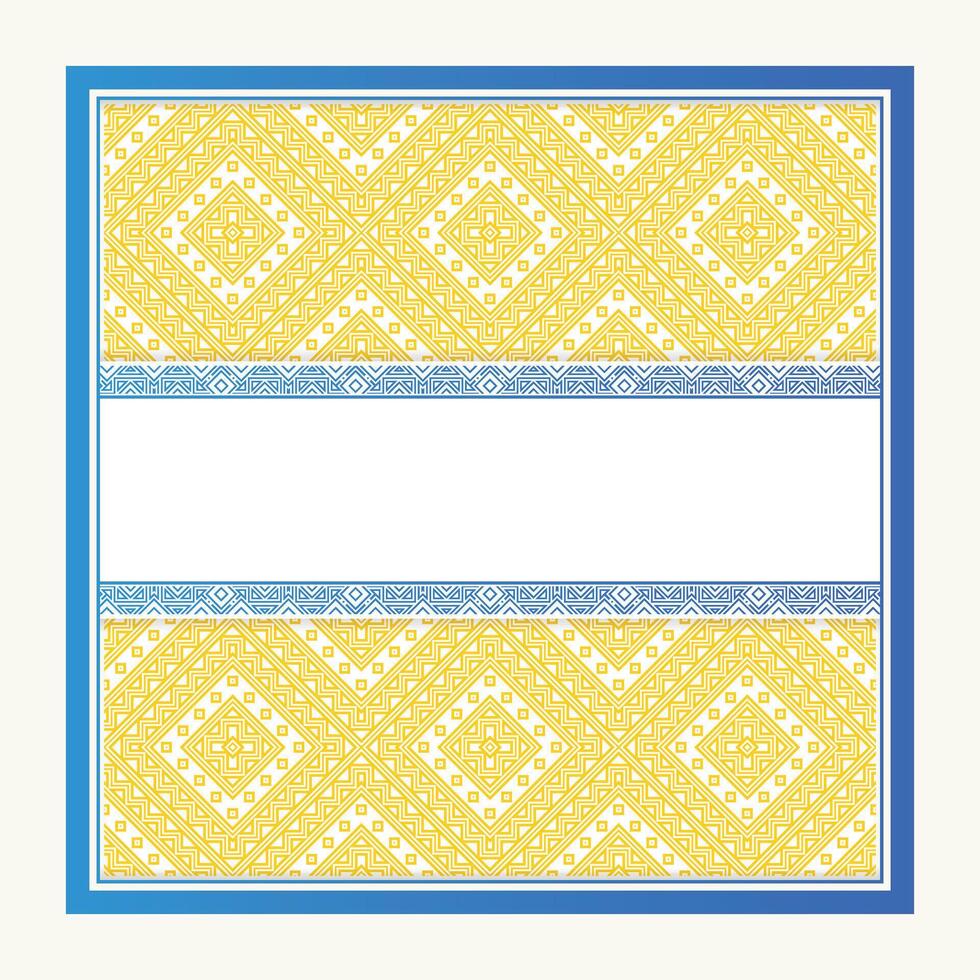 yellow and blue ornament pattern design background vector