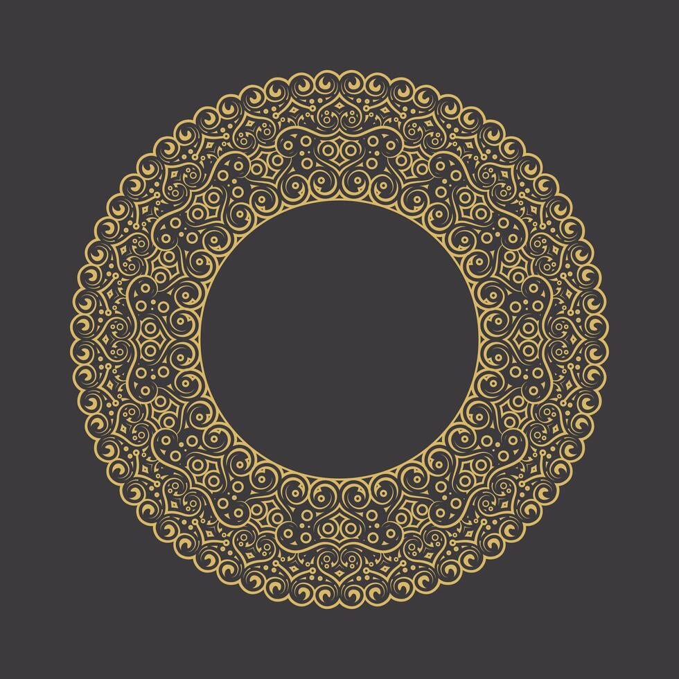 Flat decorative circle lines border background design template vector