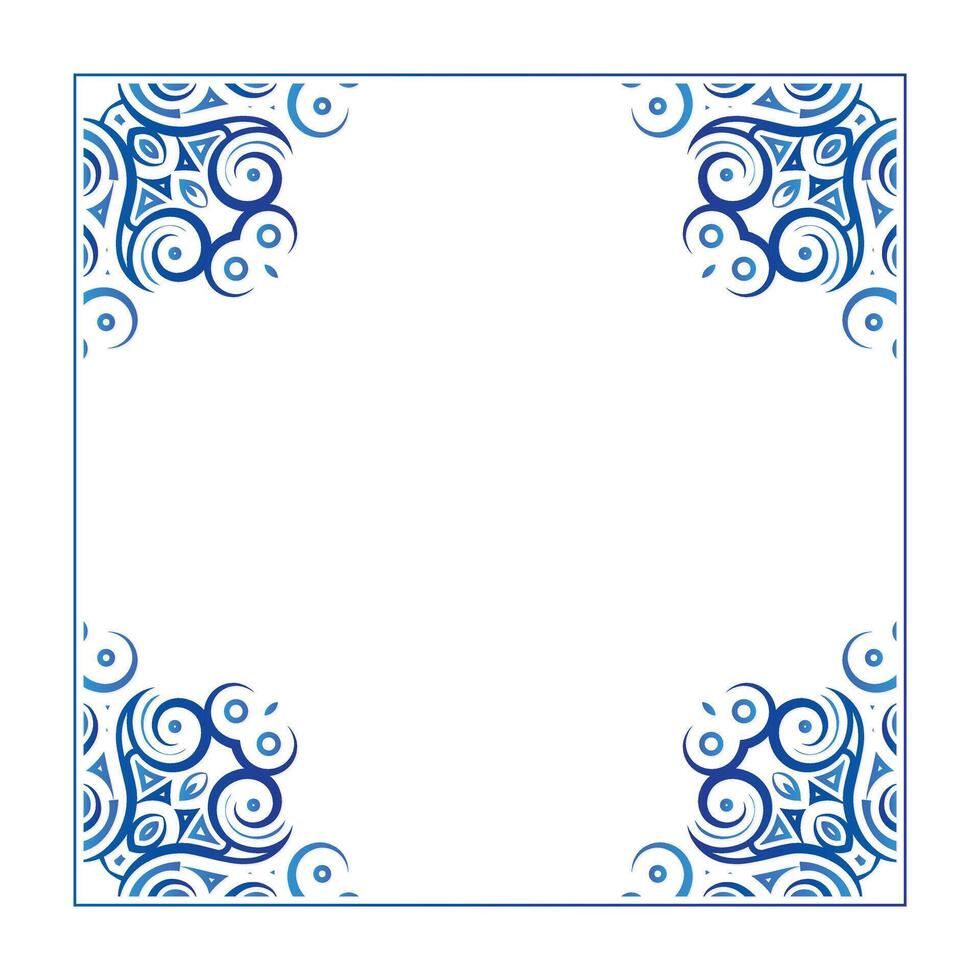 colorful Blue art frame design template vector