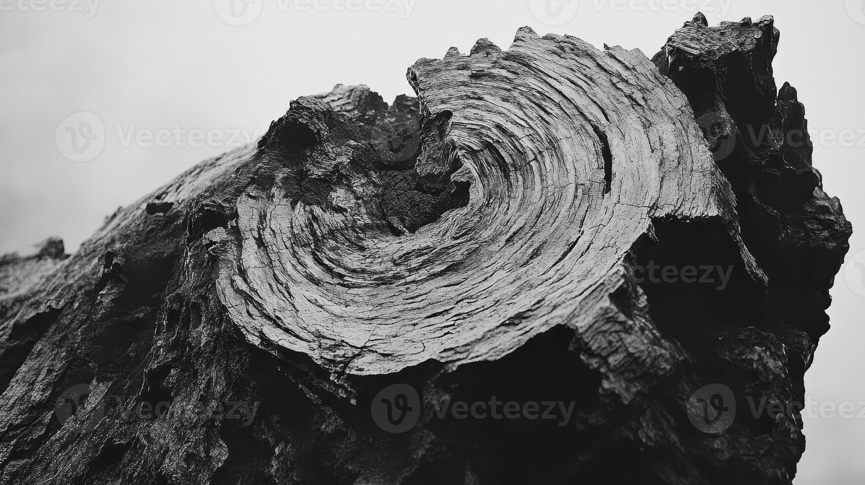 Close up of weathered dark wood with swirling growth pattern photo