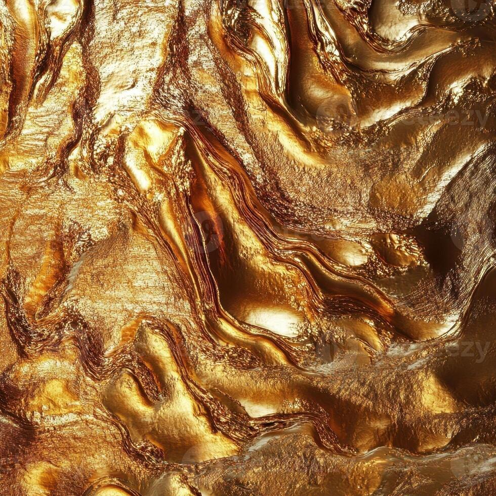 Golden abstract background showing layered and undulating surface detail photo