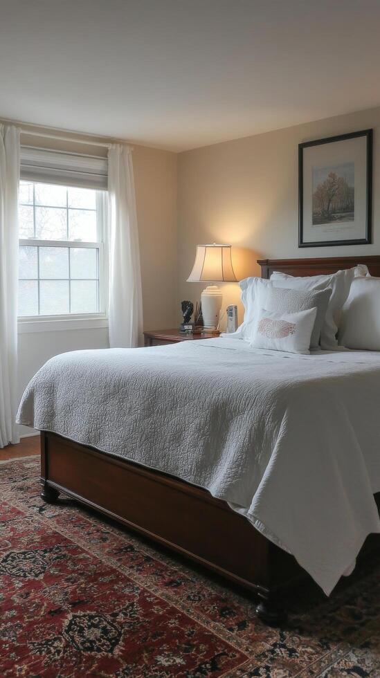 A large bed with white sheets photo
