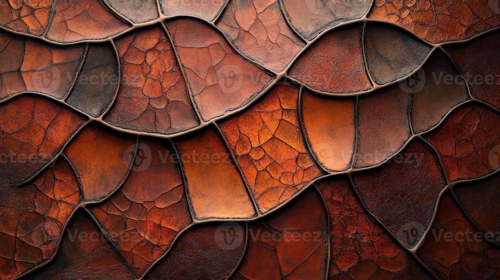 Abstract background of leather segments in warm brown and tan photo