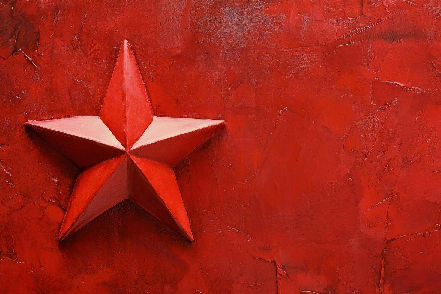 A red star on a red wall photo
