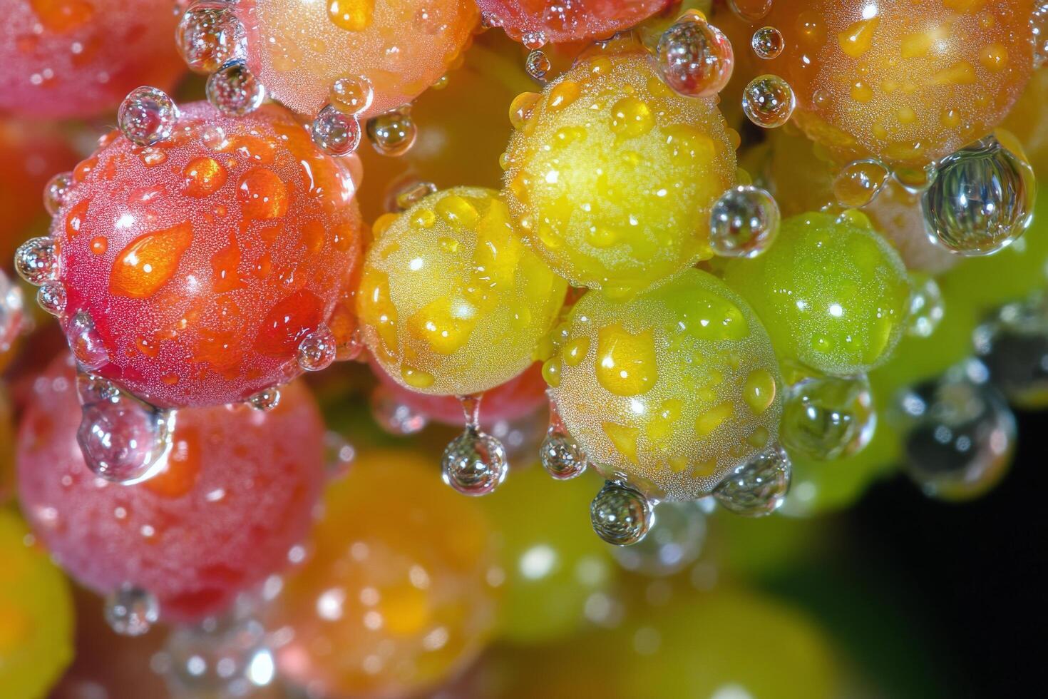 A bunch of grapes with water droplets on them photo