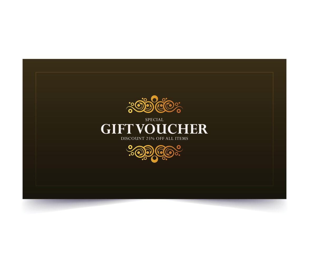 Luxury gold gift voucher design template vector