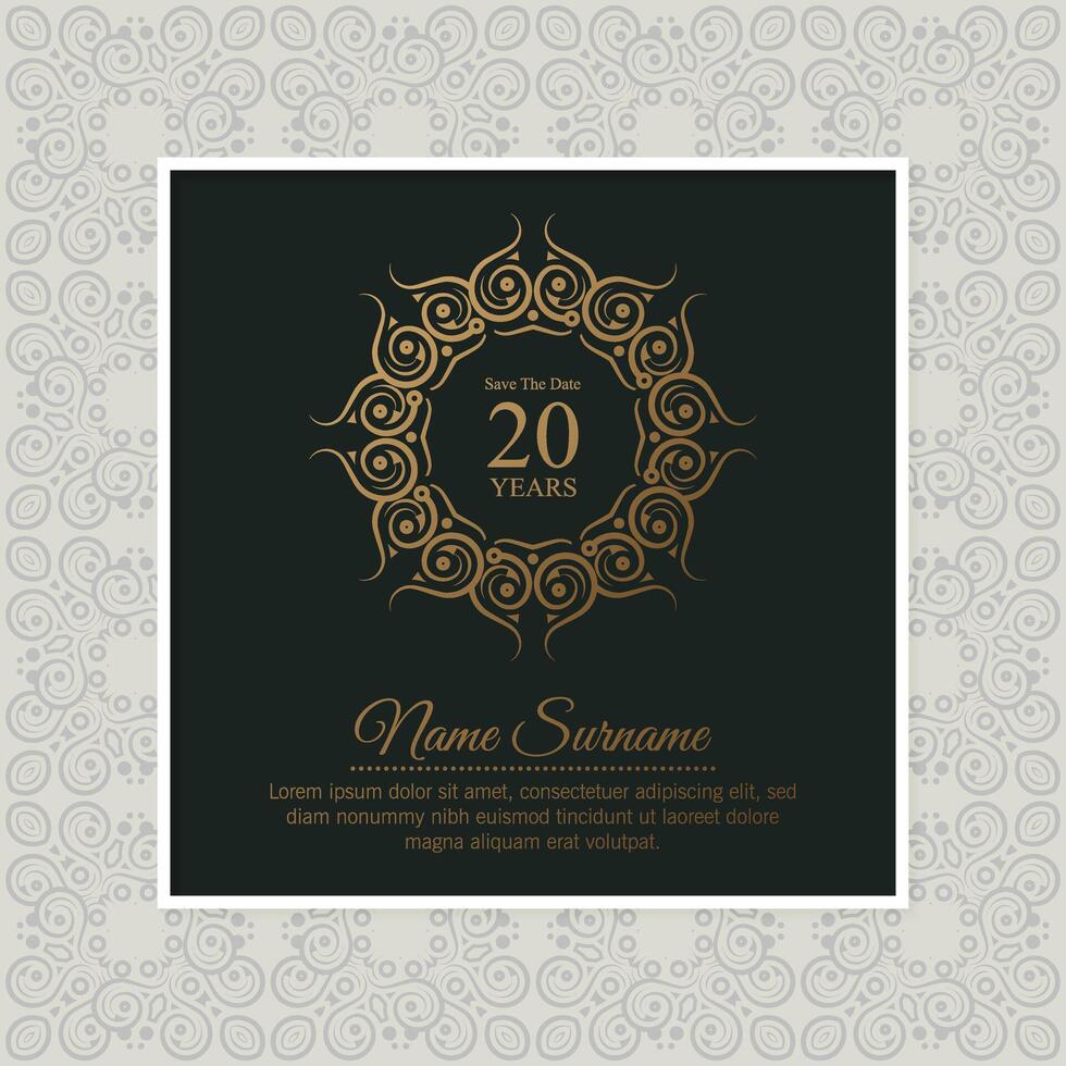 Luxury dark birthday invitation design template vector