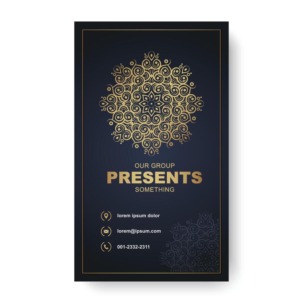 Luxury Gold Mandala business card design vector