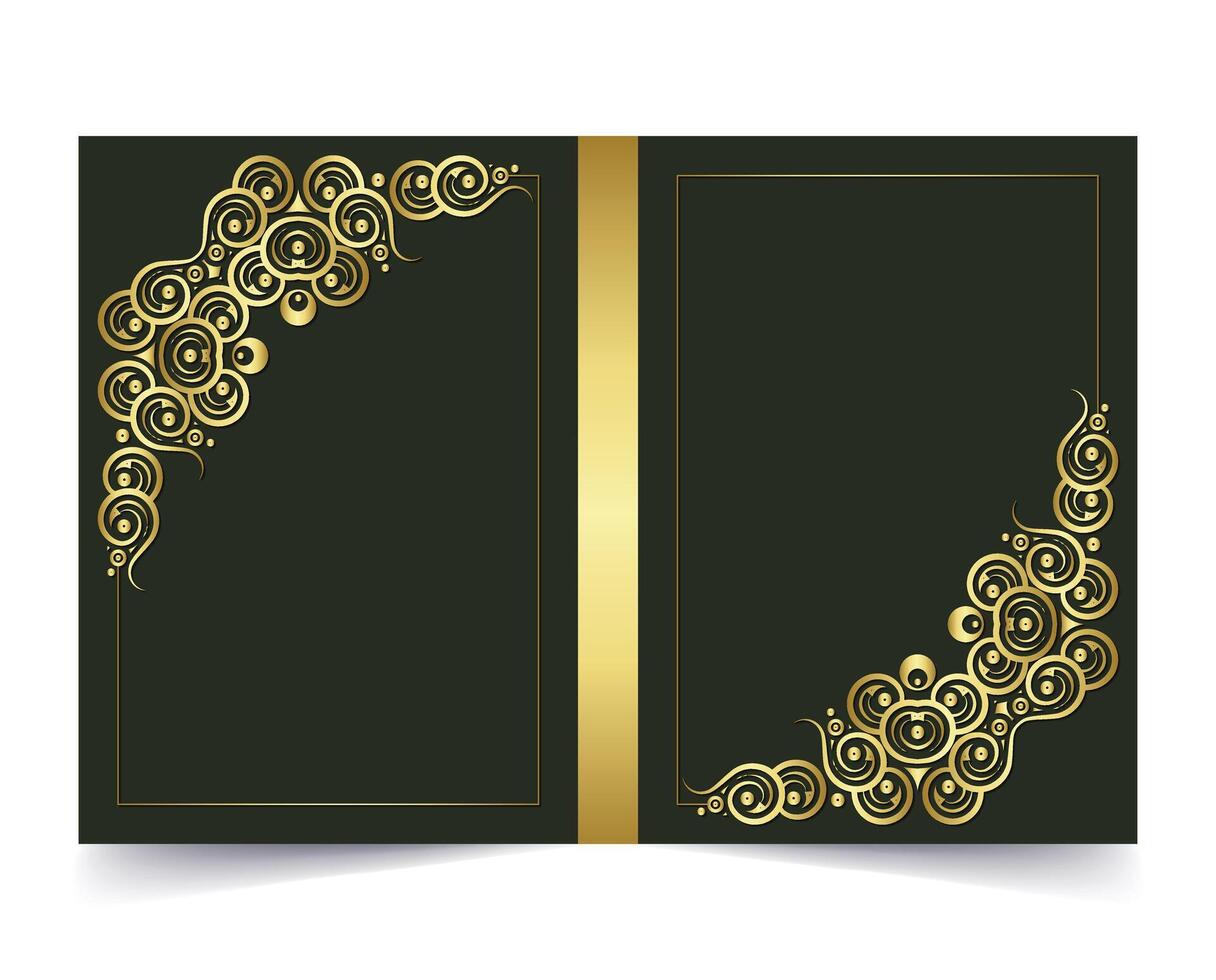 gold ornamental book cover design template vector