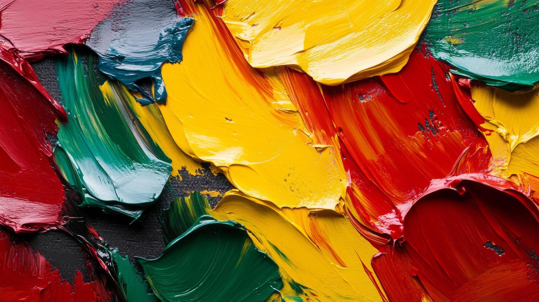 A close up of a painting with many different colors photo
