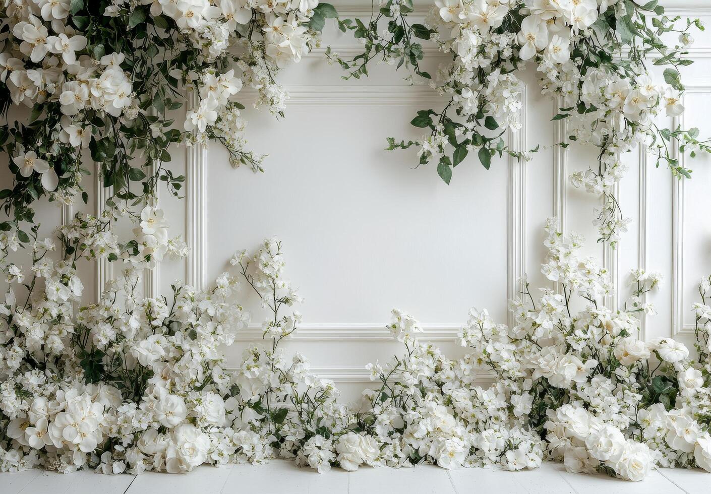 White flowers on a white background photo
