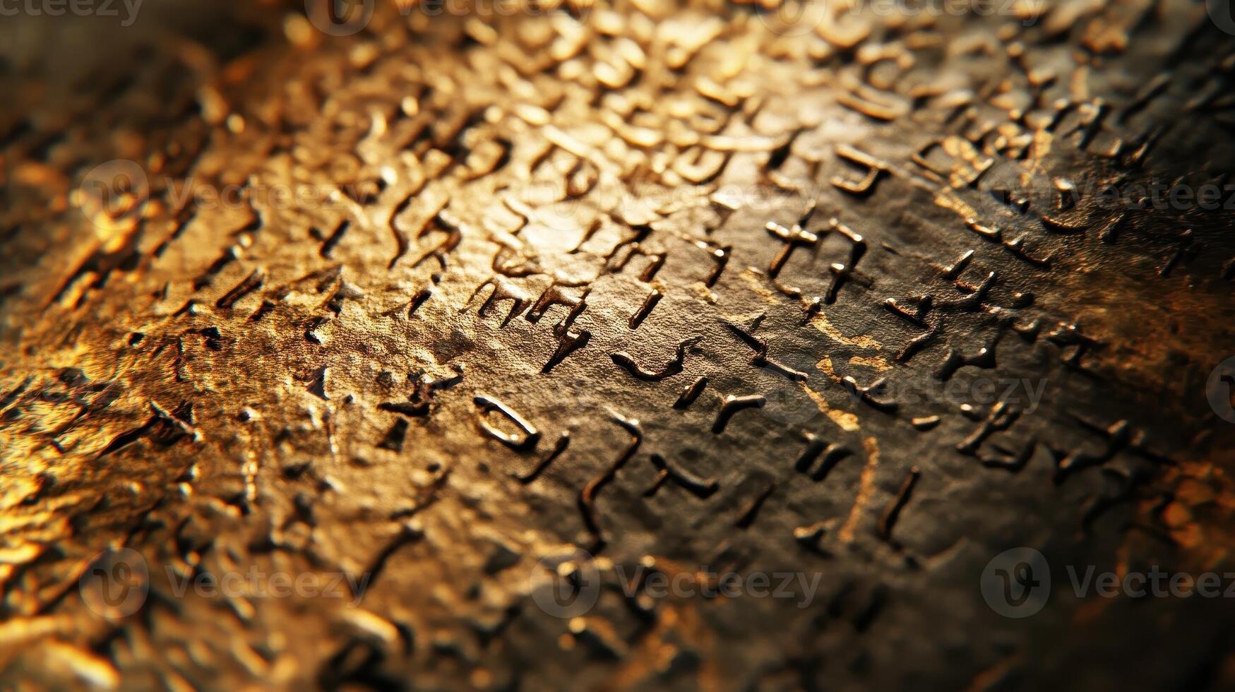 Ancient writing etched into golden surface reveals secrets past photo