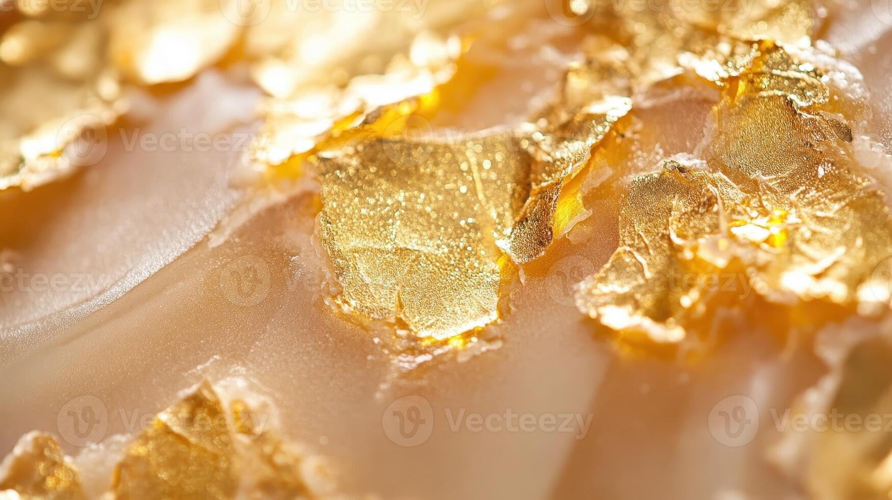 Golden flakes embellish a smooth beige surface with shimmer photo