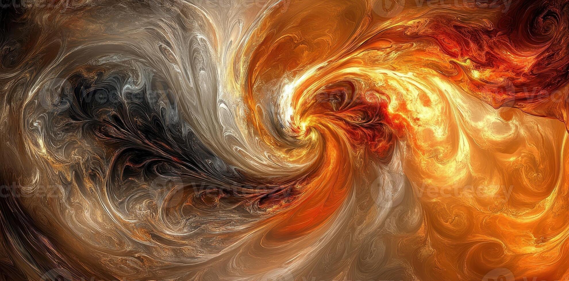 An abstract swirl of colors suggesting fire and ice photo