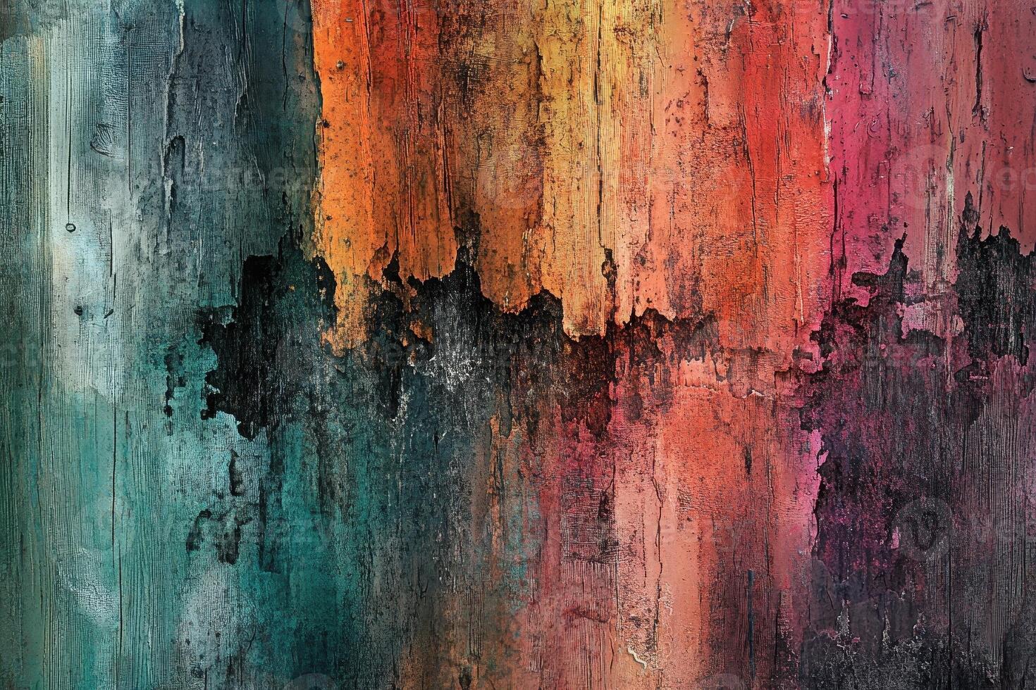 Colorful textured surface shows signs of wear and aging photo