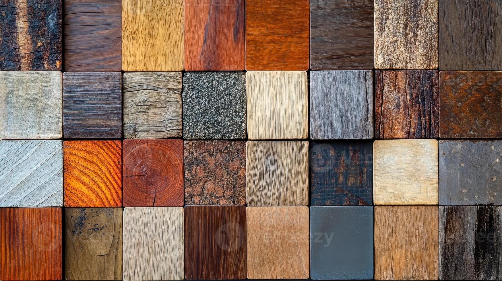 Assorted wooden blocks display a variety of grains and textures photo