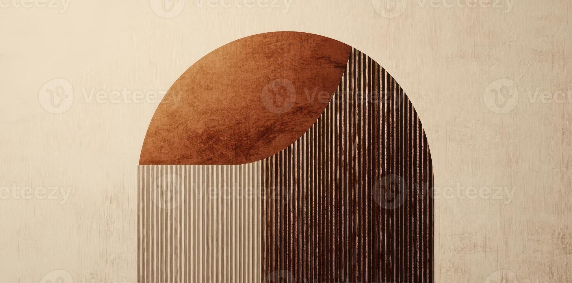 Abstract art featuring geometric shapes and textured neutral colors photo
