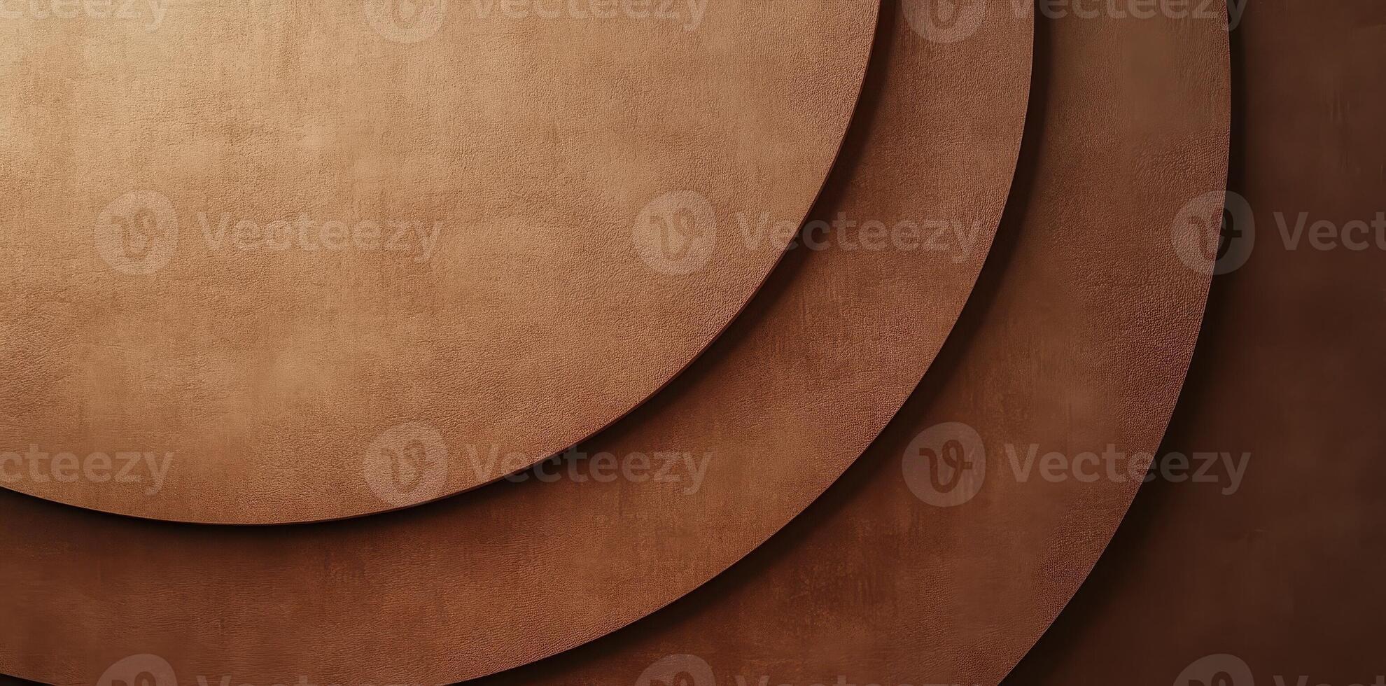 Circular layered shapes with brown and bronze texture effect photo