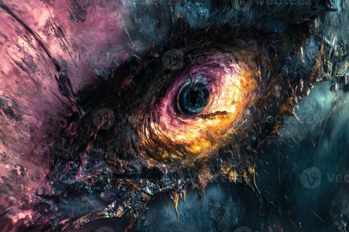 Swirling vortex of colors and textures abstractly depicted here photo