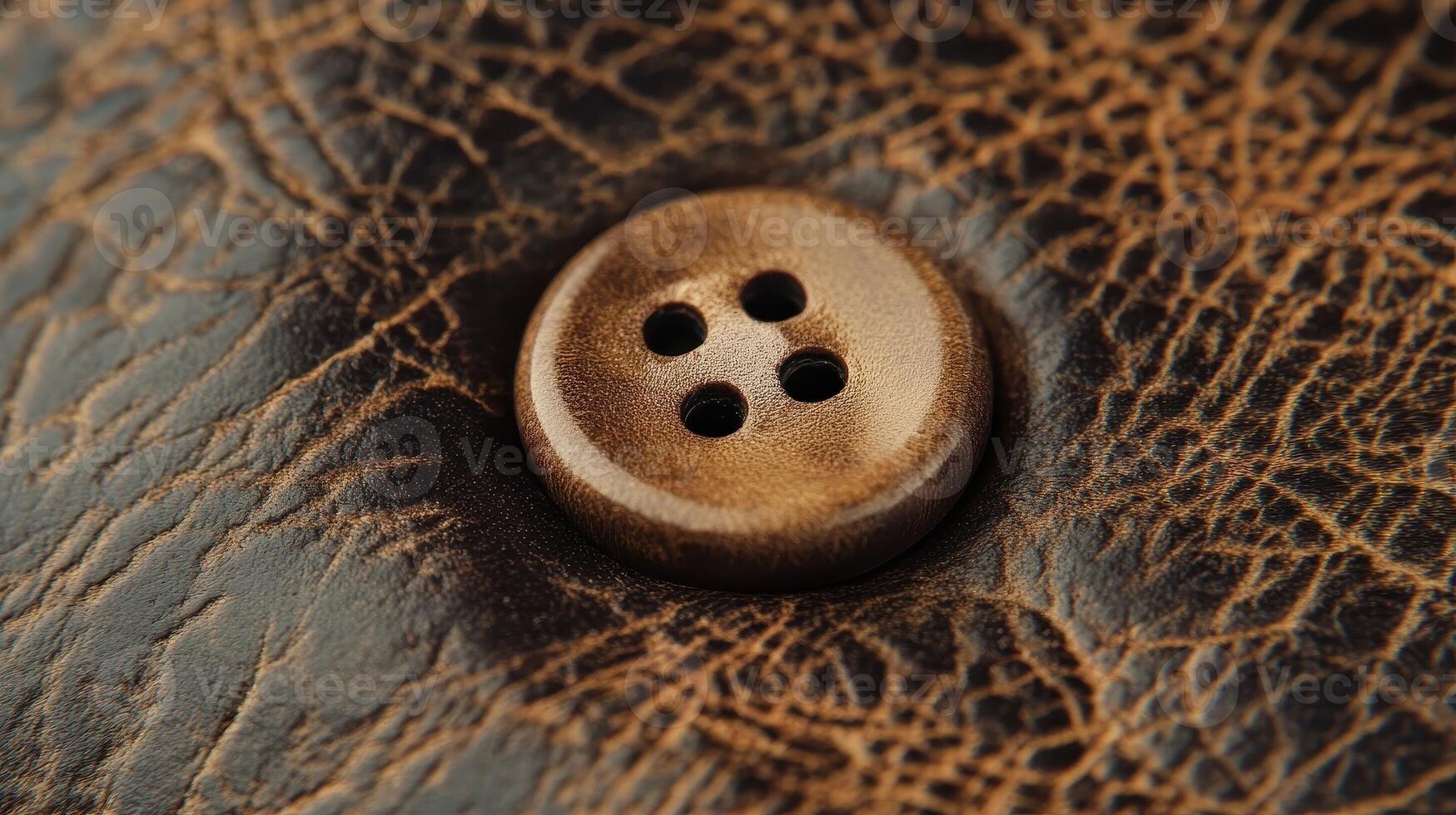 Close up of a brown button on cracked leather photo