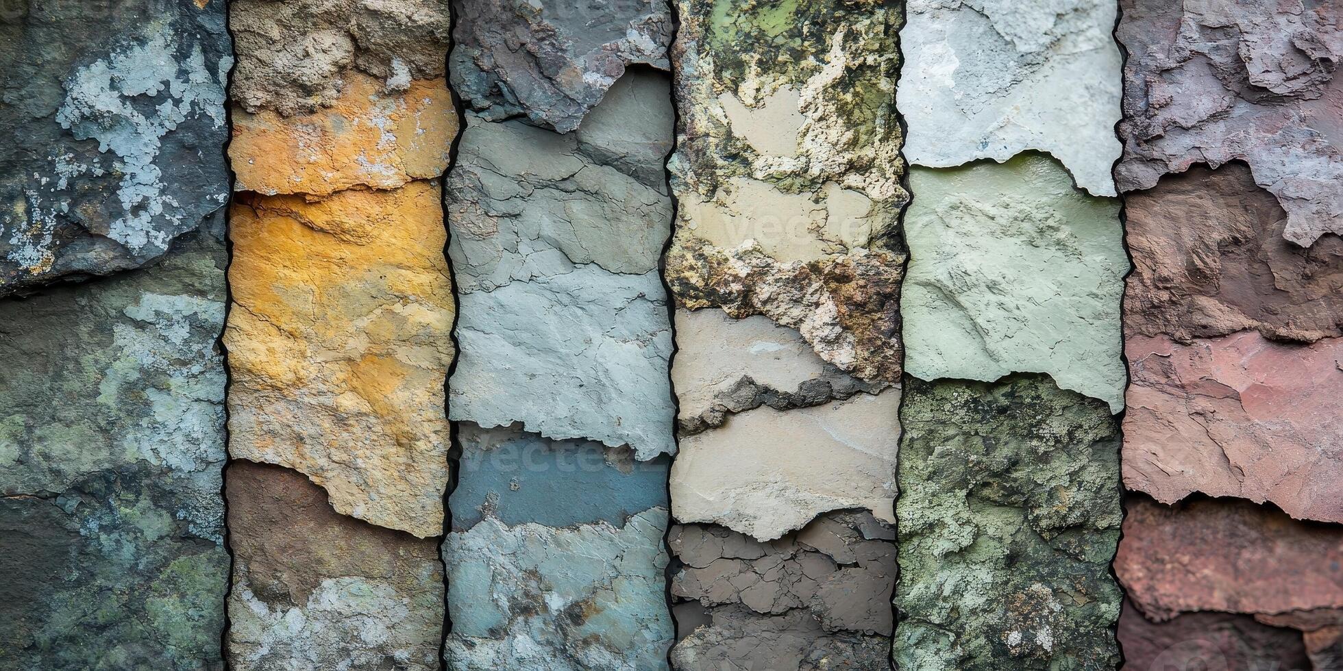 Variety of stone slabs showcases textures colors and patterns photo