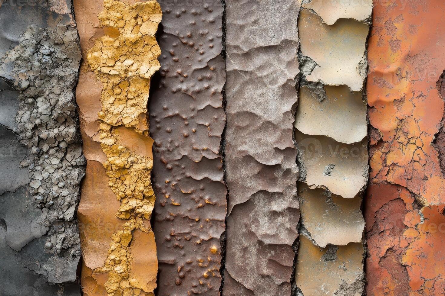 Various textured vertical stripes showing an array of colors photo