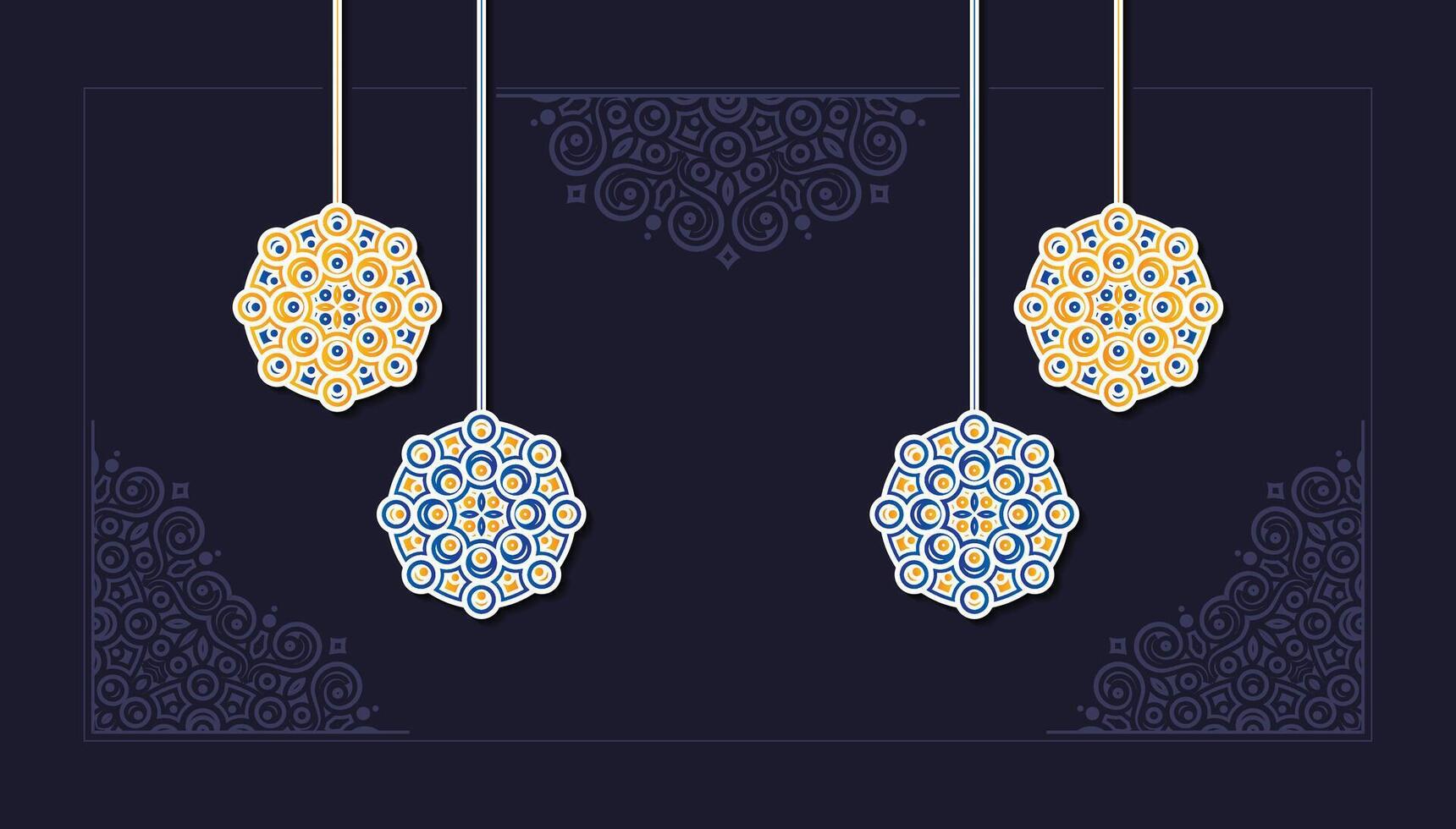 Blue And orange mandala background concept vector