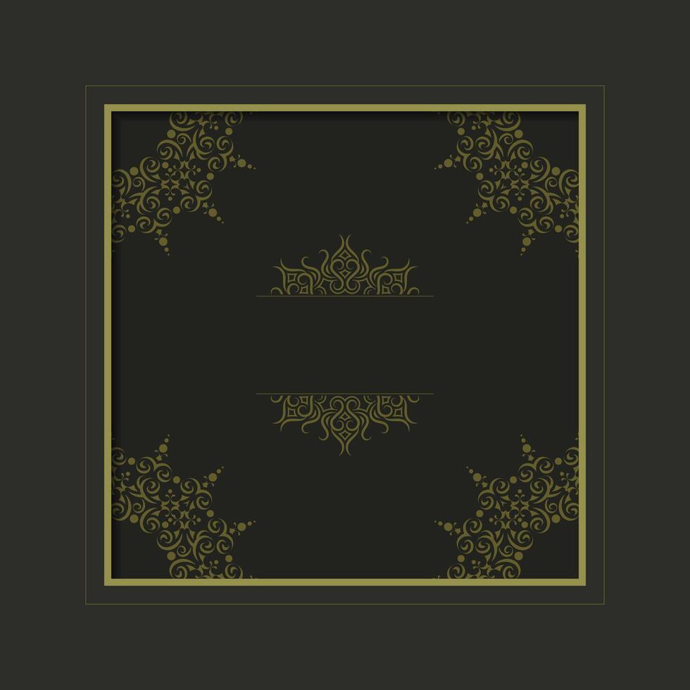 Dark calligraphic square ornament frame lines vector