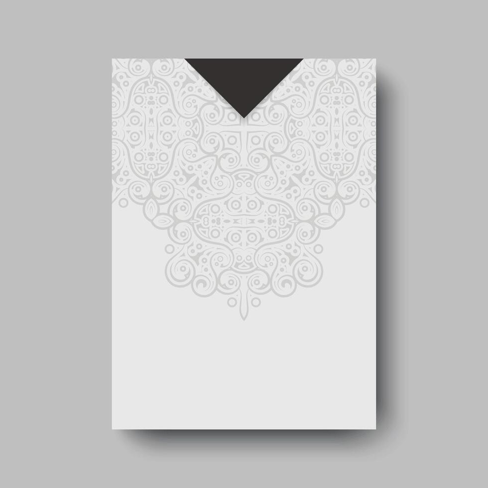 elegant white cover with mandala design template vector