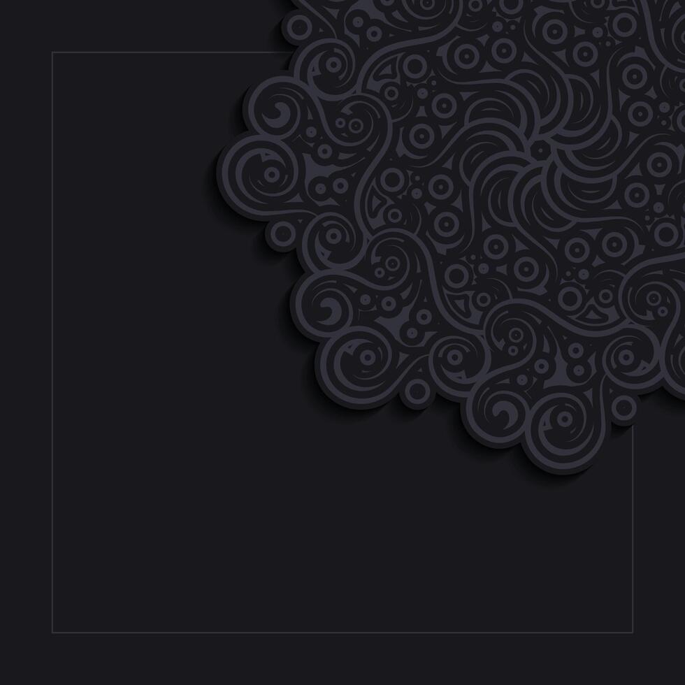 dark mandala pattern background design template vector