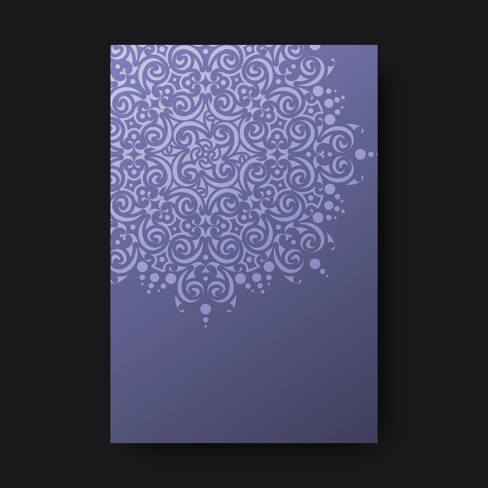 Elegant purple mandala cover in gold vector