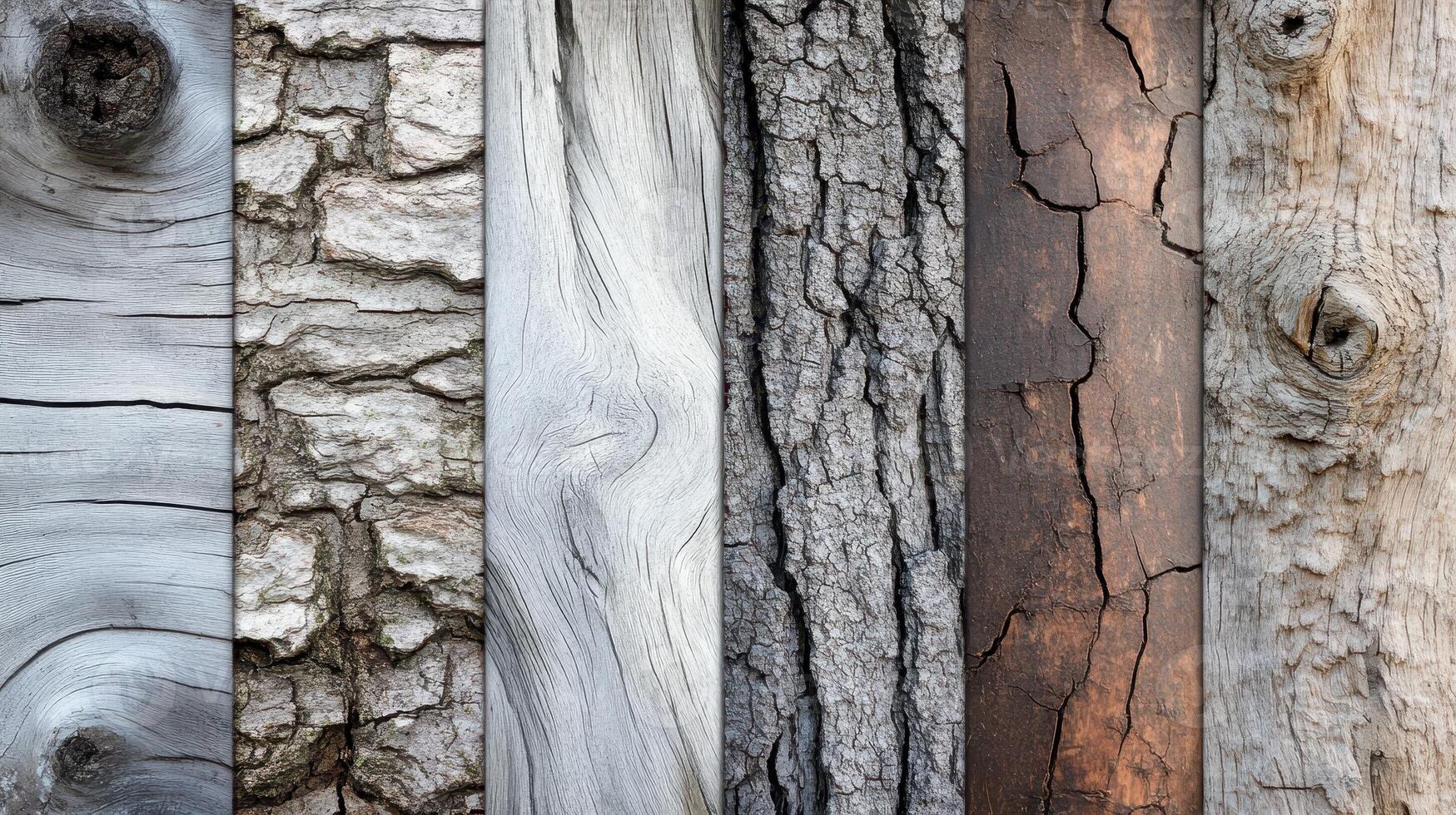 Vertical panels displaying diverse wood textures and patterns photo