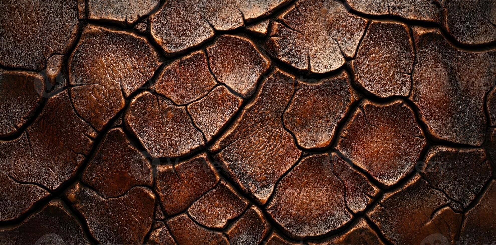 Parched earth reveals the intricate pattern of drought photo