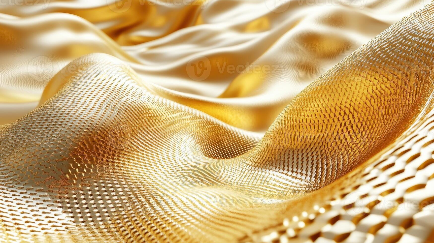 Wavy golden surface with small perforations and a shiny look photo