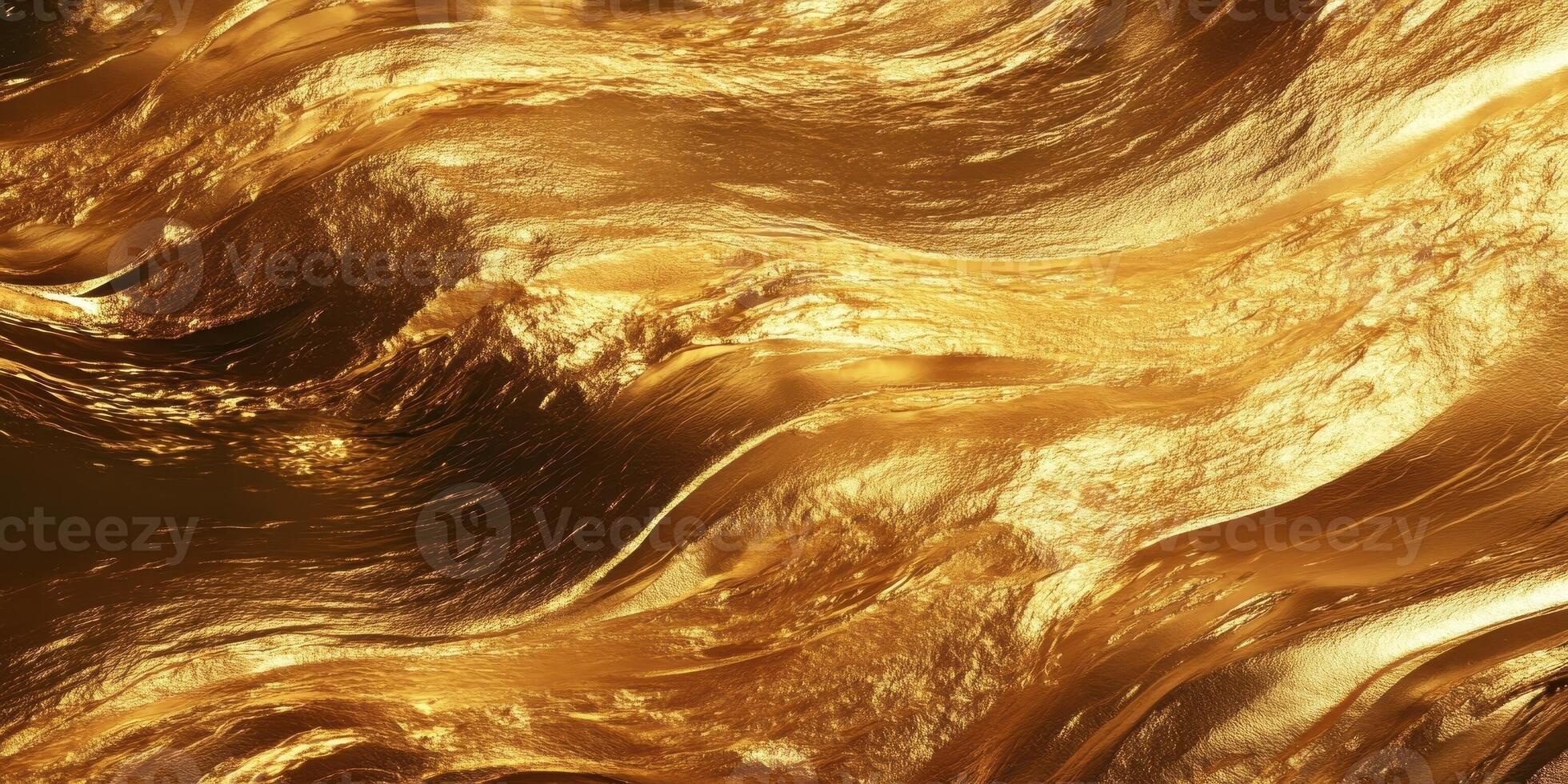 Golden textured waves create an abstract and shimmering landscape photo