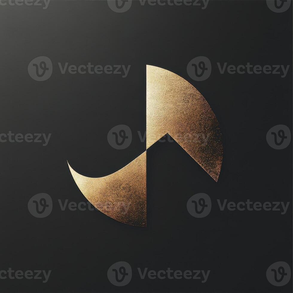 Golden abstract shapes form a circular geometric pattern photo