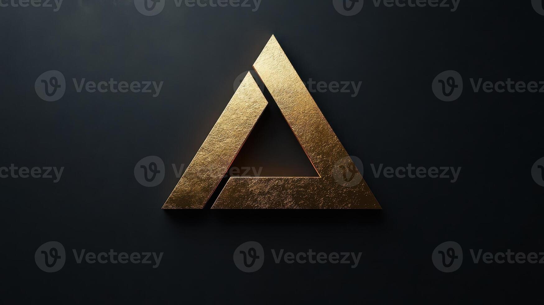 Elegant golden triangle design on a dark background stands out photo