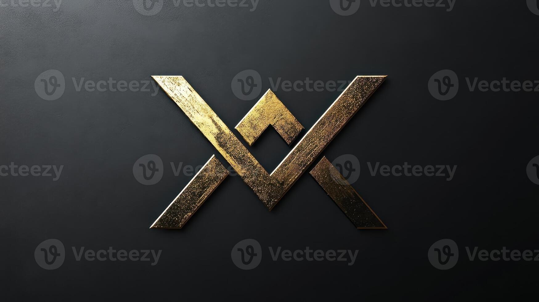 Luxurious gold emblem on a dark textured background is displayed photo
