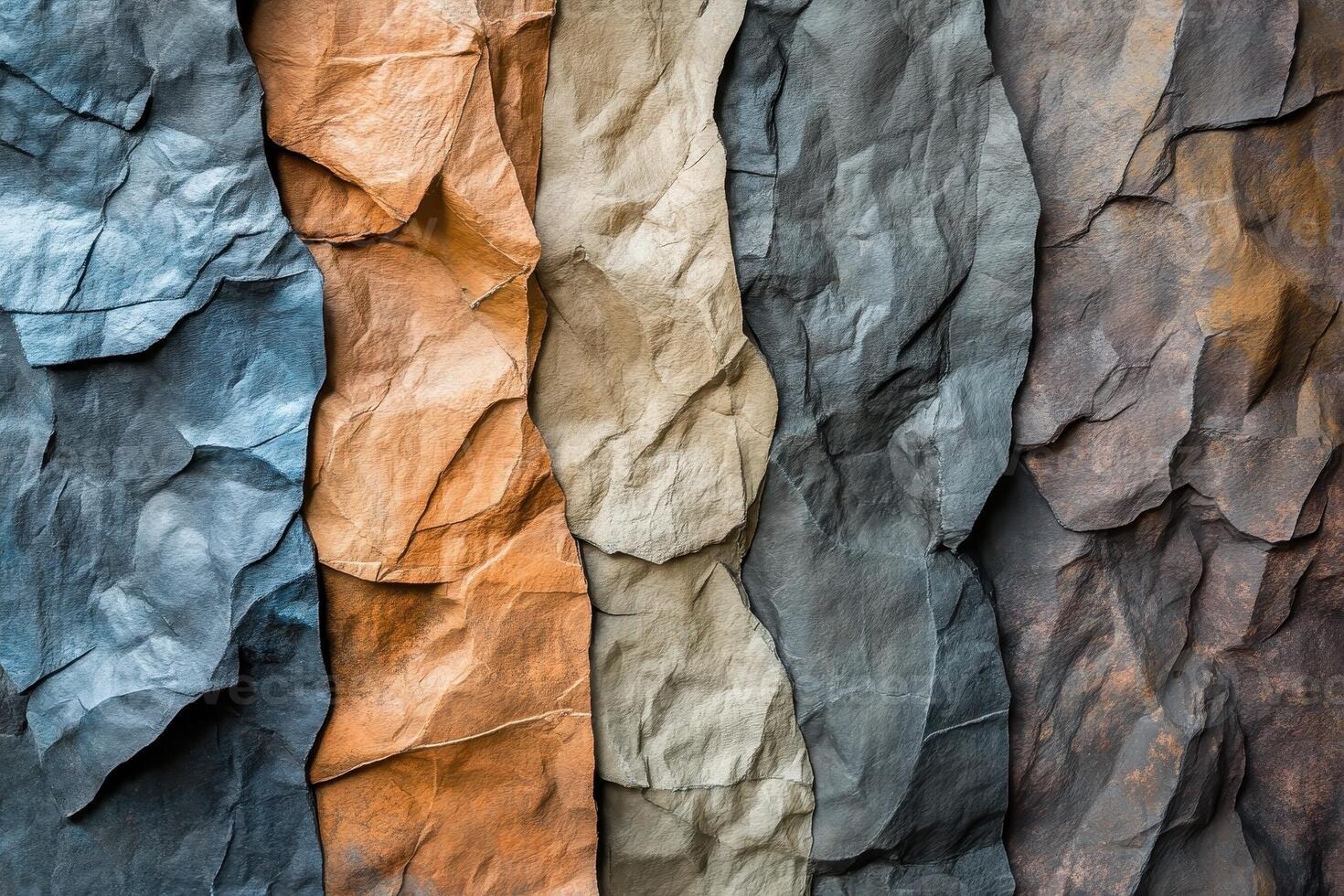 Multi hued textured panels with folded paper like appearance photo