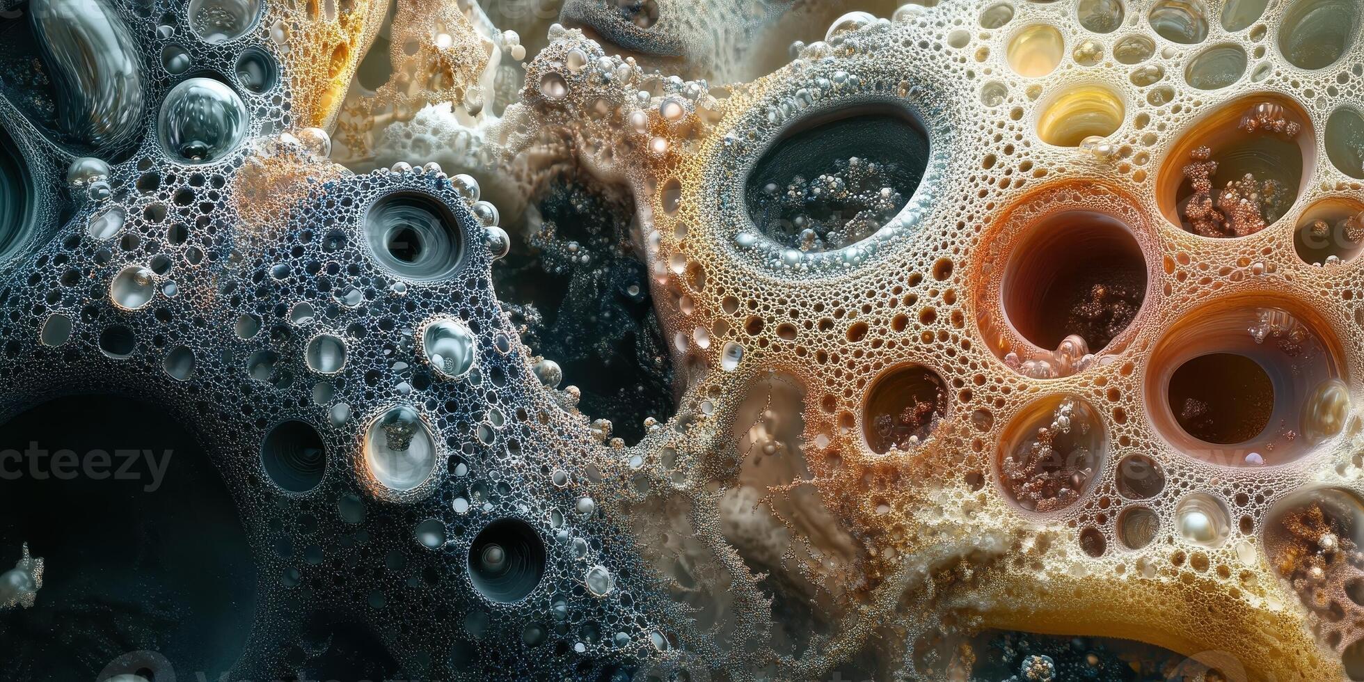 Abstract organic form with bubbles cells and fractal patterns photo