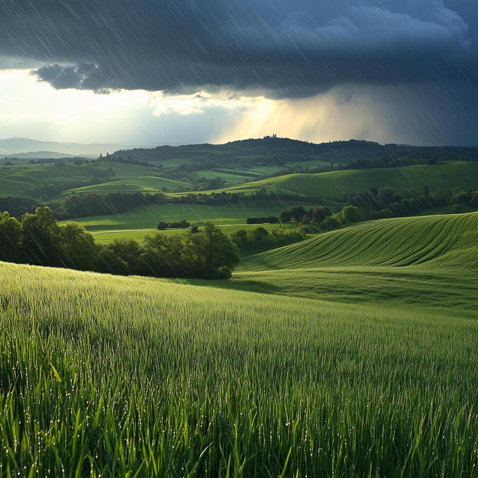 A field of green grass photo
