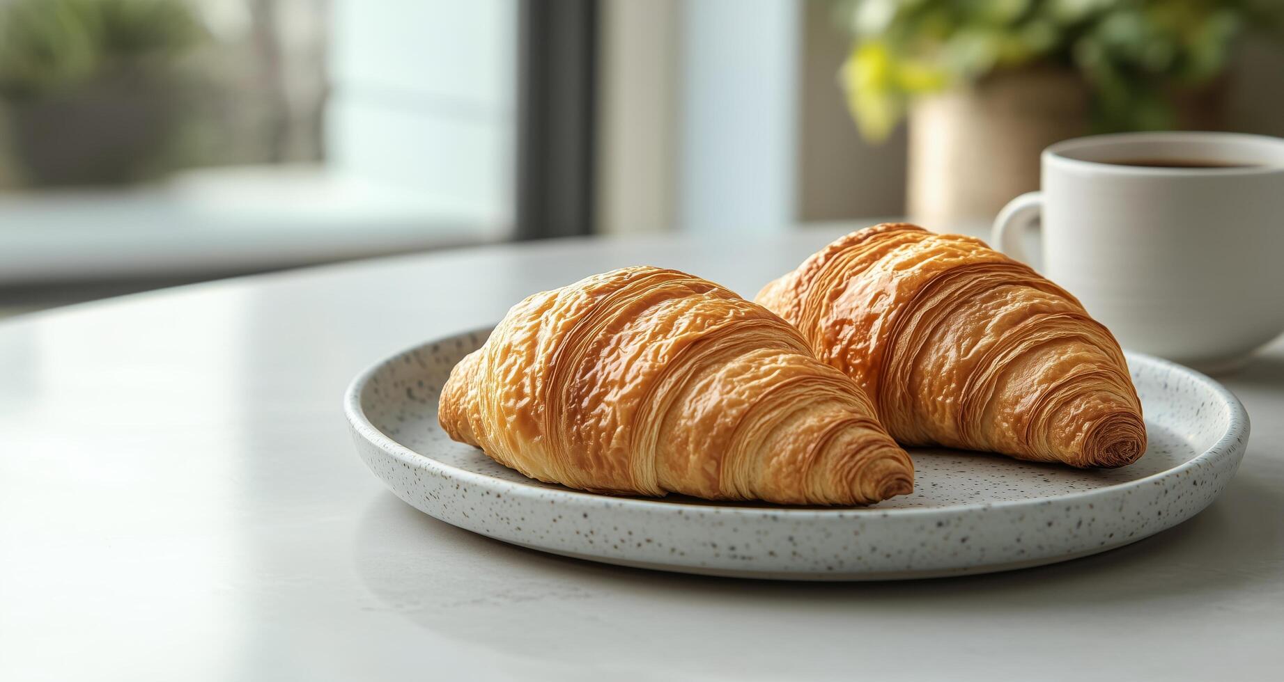 Croissants on a plate photo