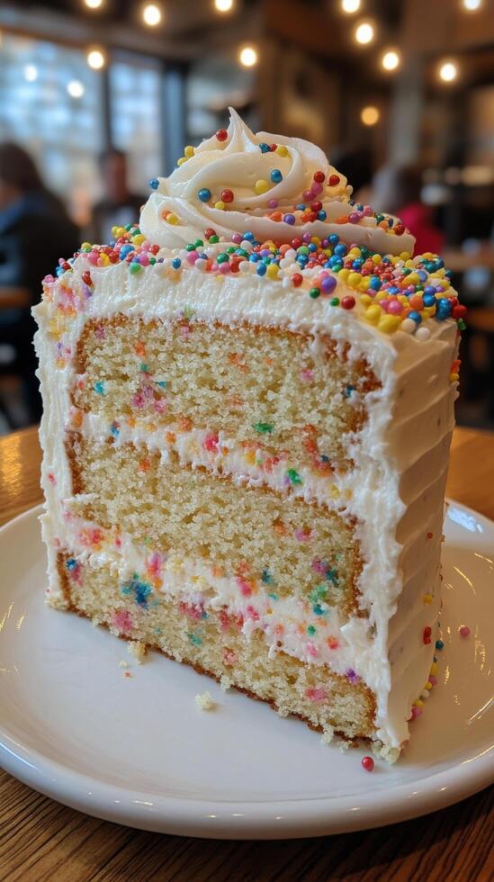 A piece of cake on a plate photo