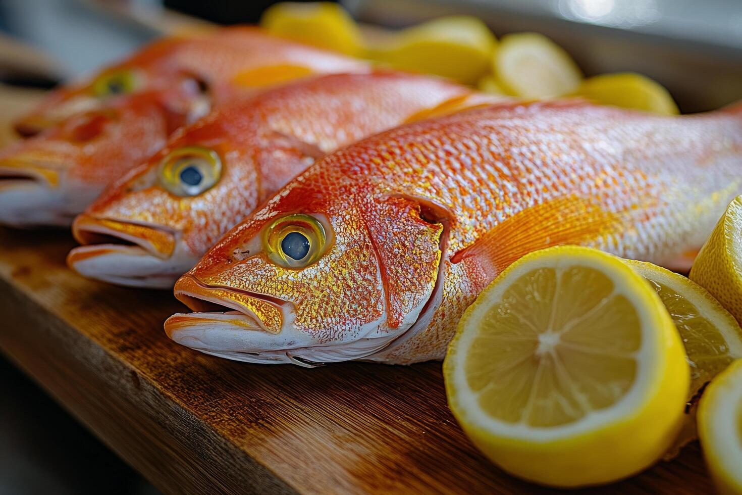 Fish on a wooden board photo